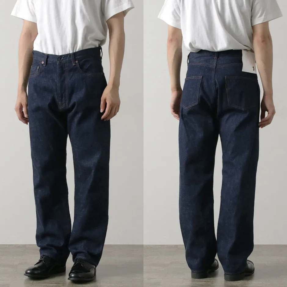 Jeans^FOB FACTORY / F1147 Wide denim 5P pants indigo