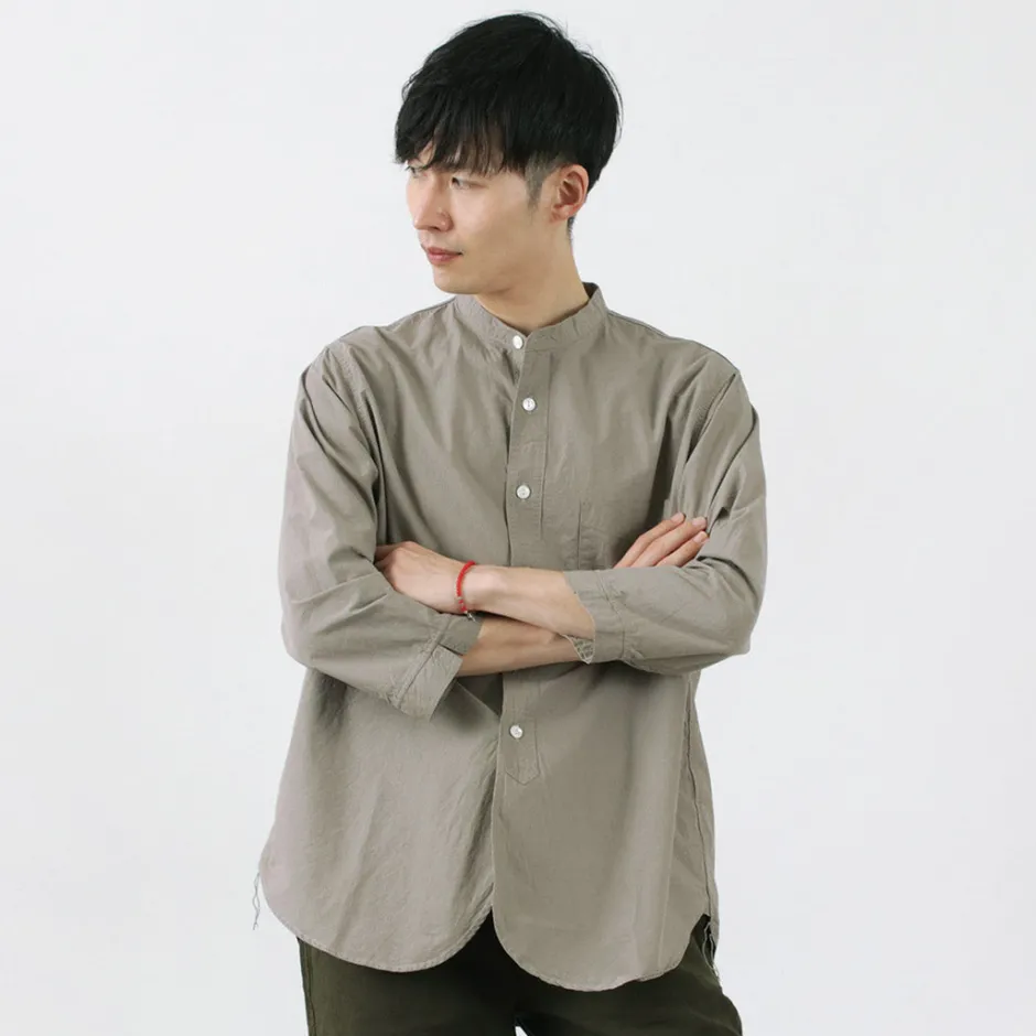 Shirts^FOB FACTORY / FRC006 military dump band collar shirt
