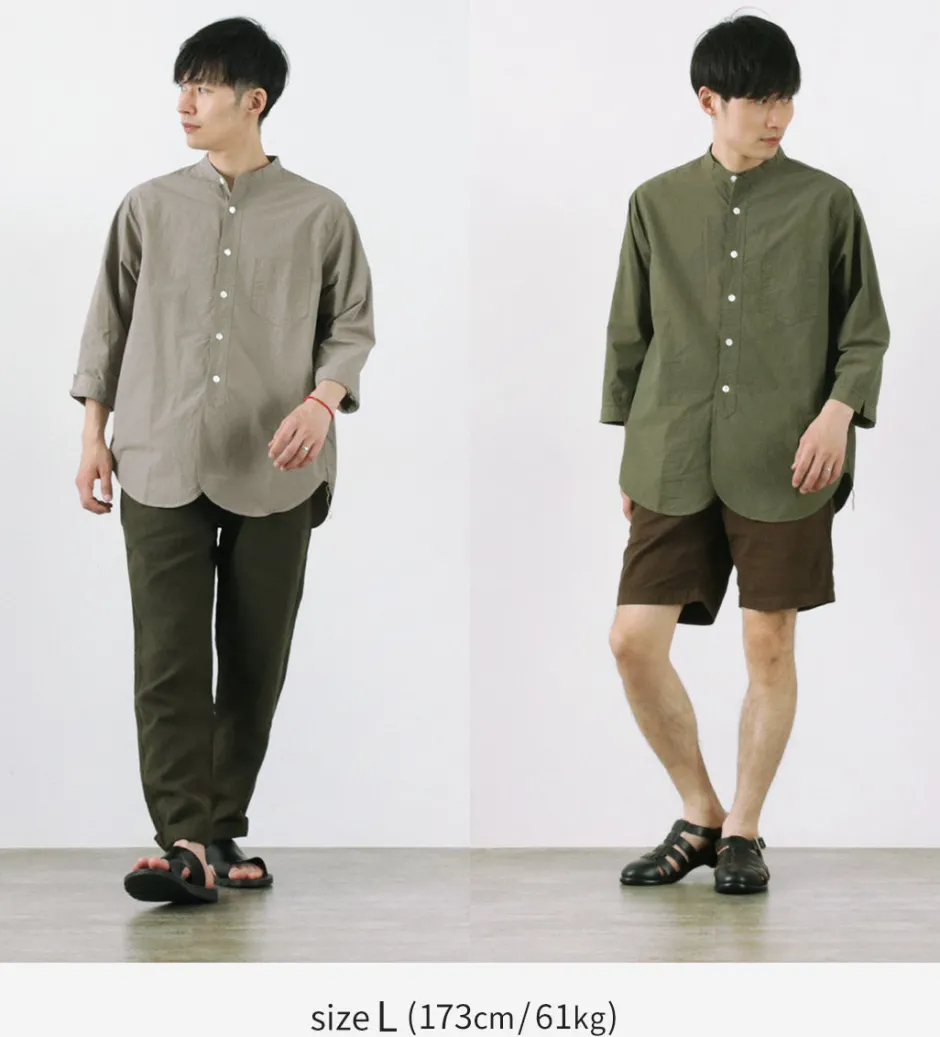 Shirts^FOB FACTORY / FRC006 military dump band collar shirt