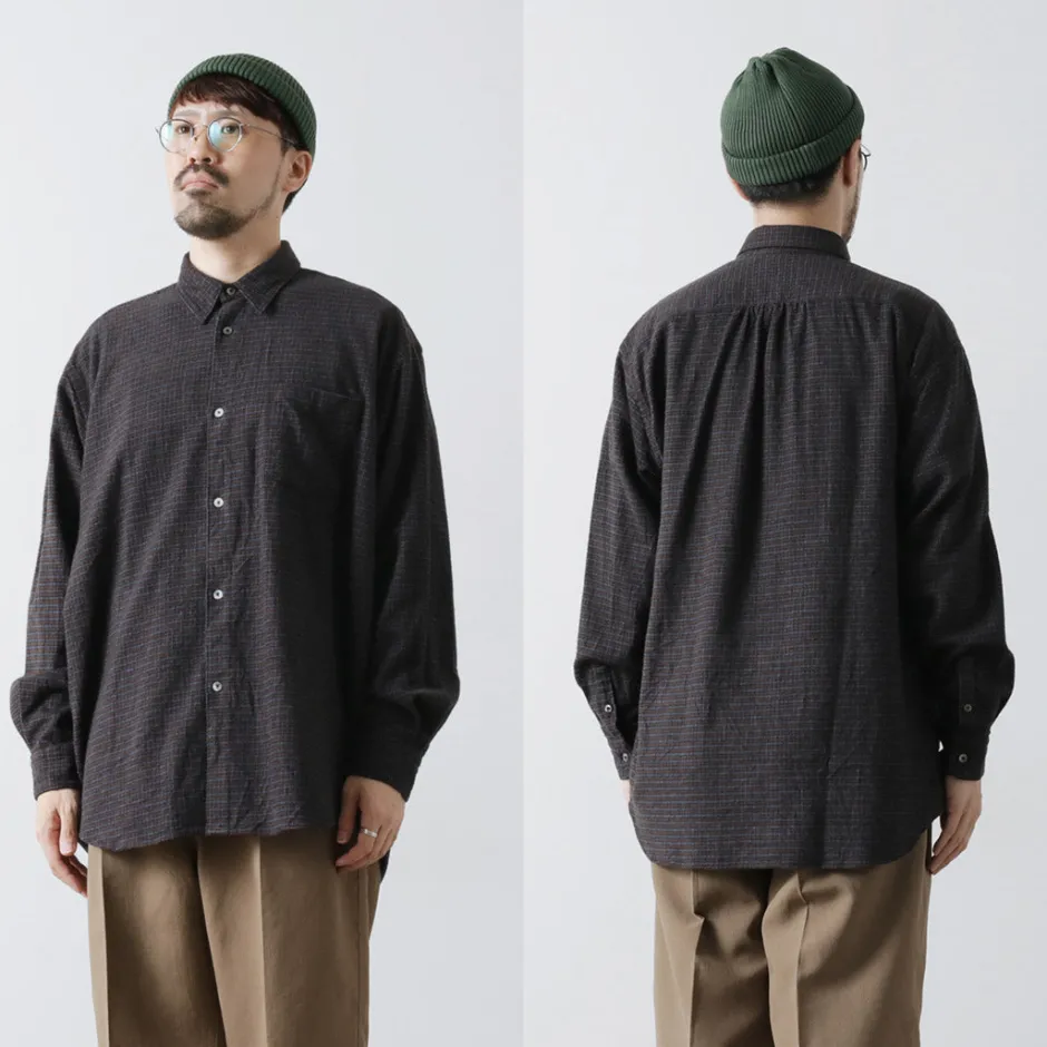 Shirts^FUJITO / Big Size Shirt micro check brown