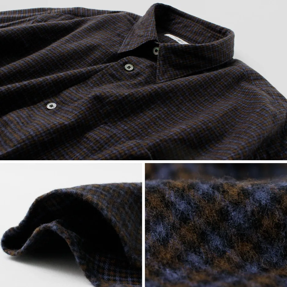 Shirts^FUJITO / Big Size Shirt micro check brown