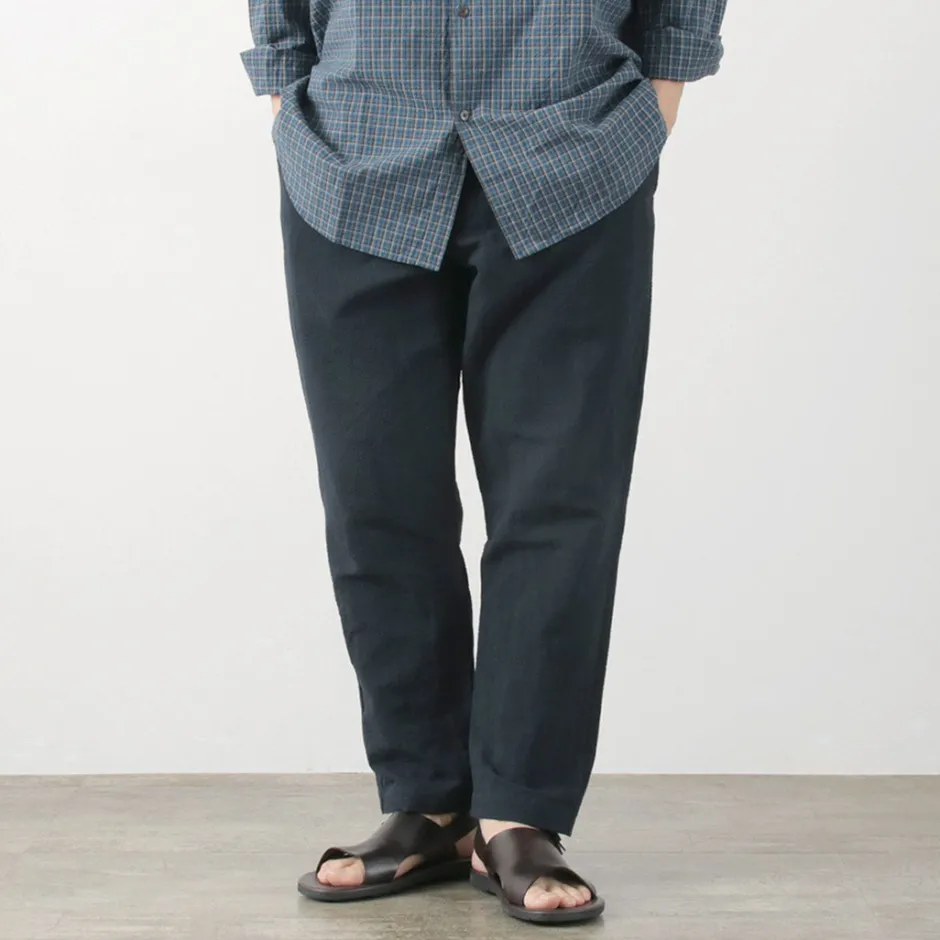 Trousers^FUJITO / Cotton Linen Seersucker Easy Pants navy
