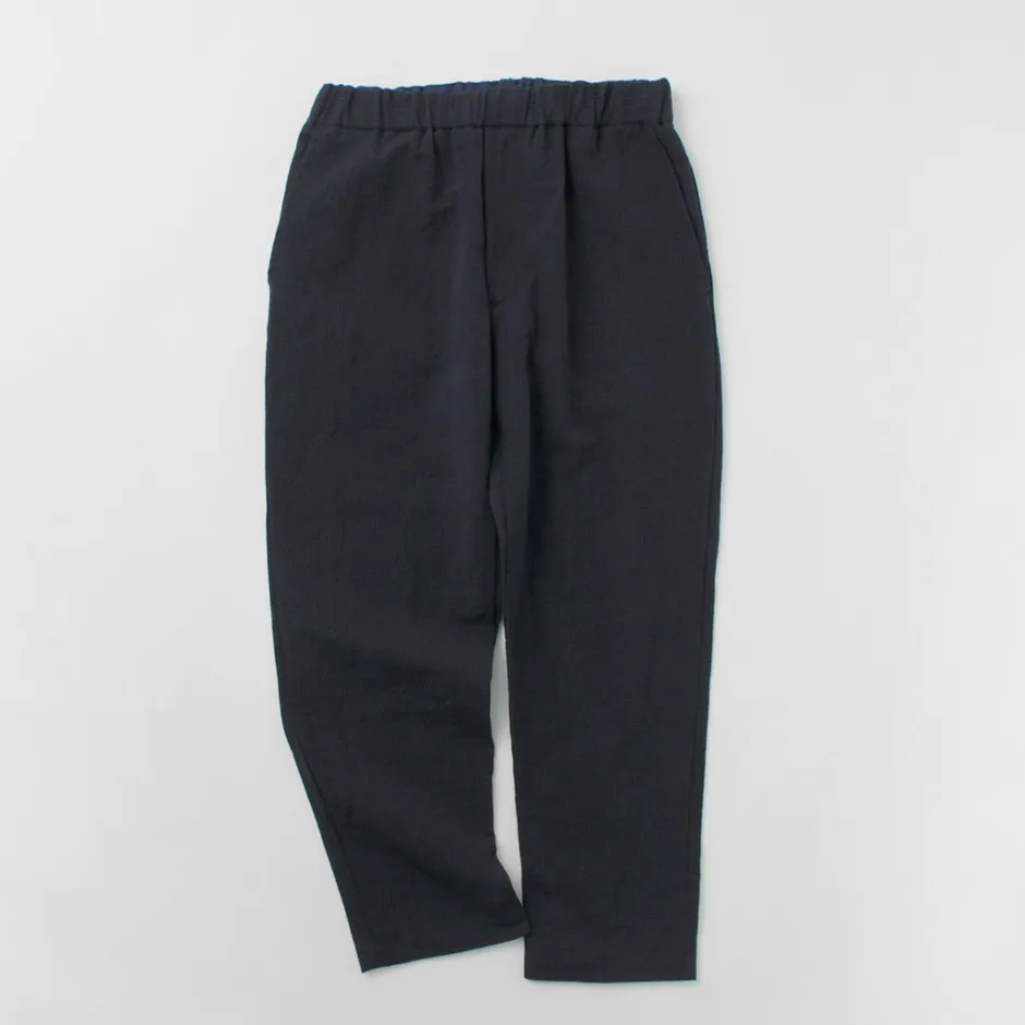 Trousers^FUJITO / Cotton Linen Seersucker Easy Pants navy