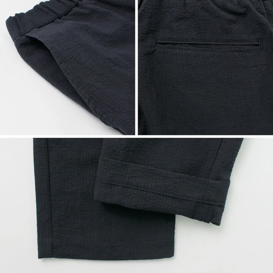 Trousers^FUJITO / Cotton Linen Seersucker Easy Pants navy