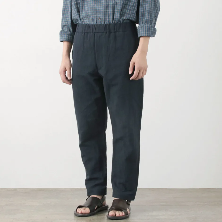 Trousers^FUJITO / Cotton Linen Seersucker Easy Pants navy