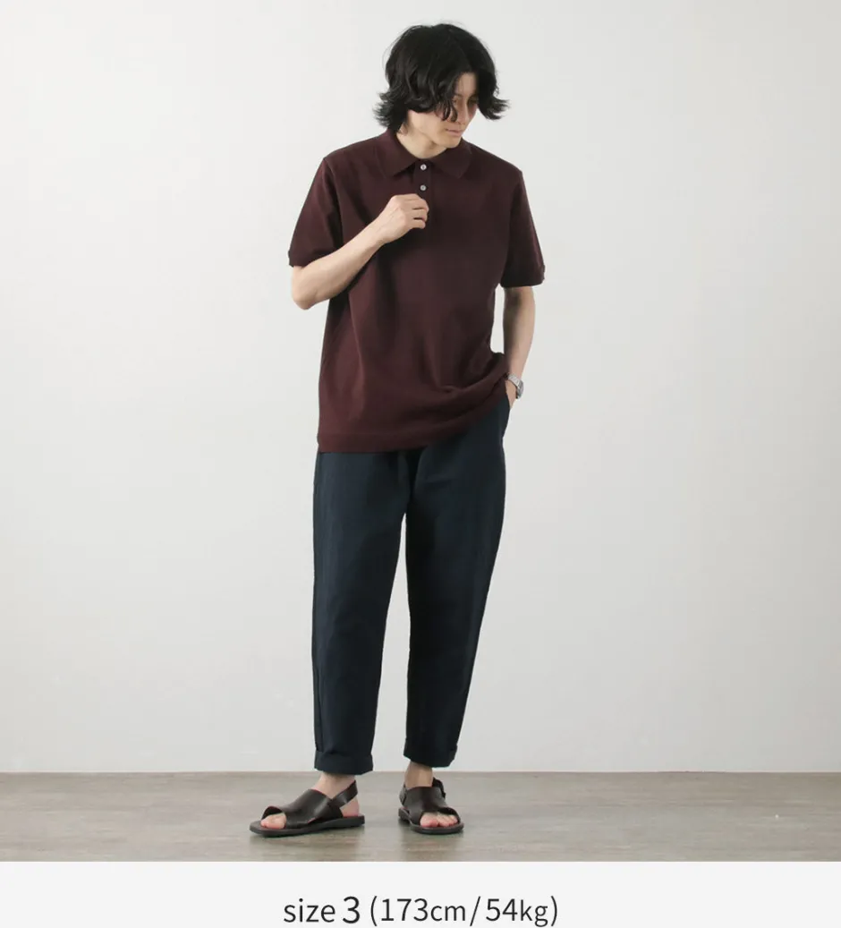 T-Shirts^FUJITO / Knit Polo Easy Solid Collar