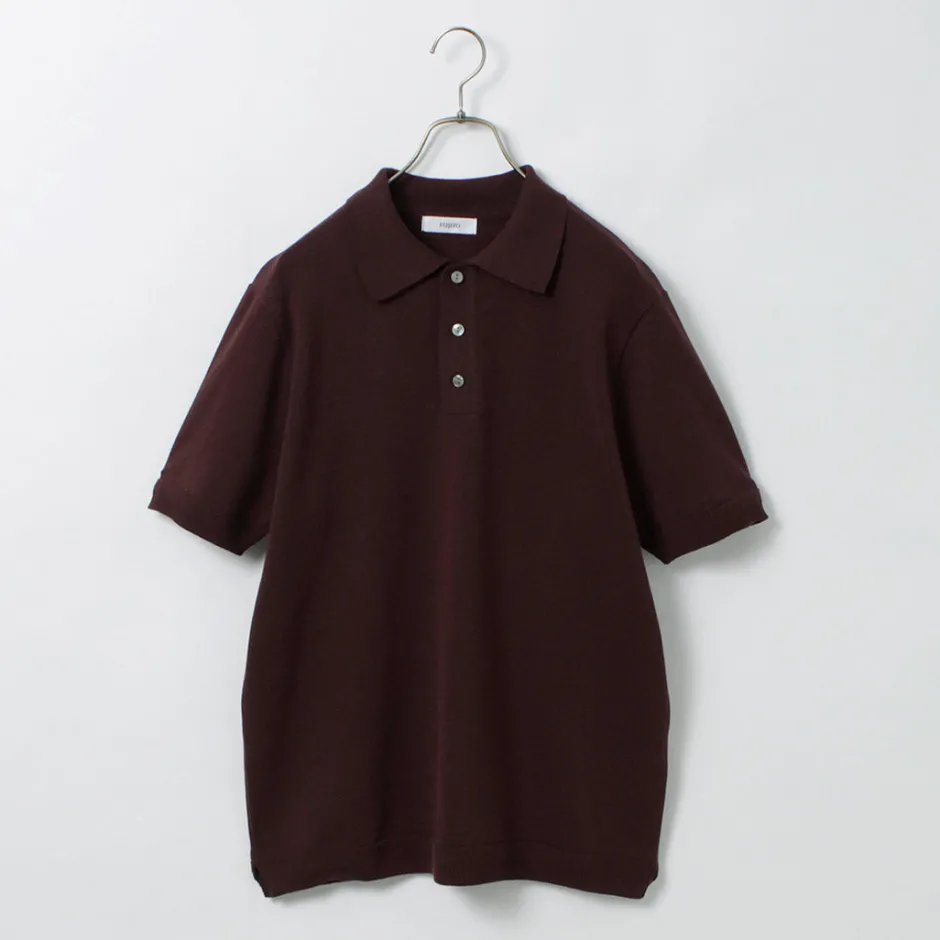 T-Shirts^FUJITO / Knit Polo Easy Solid Collar