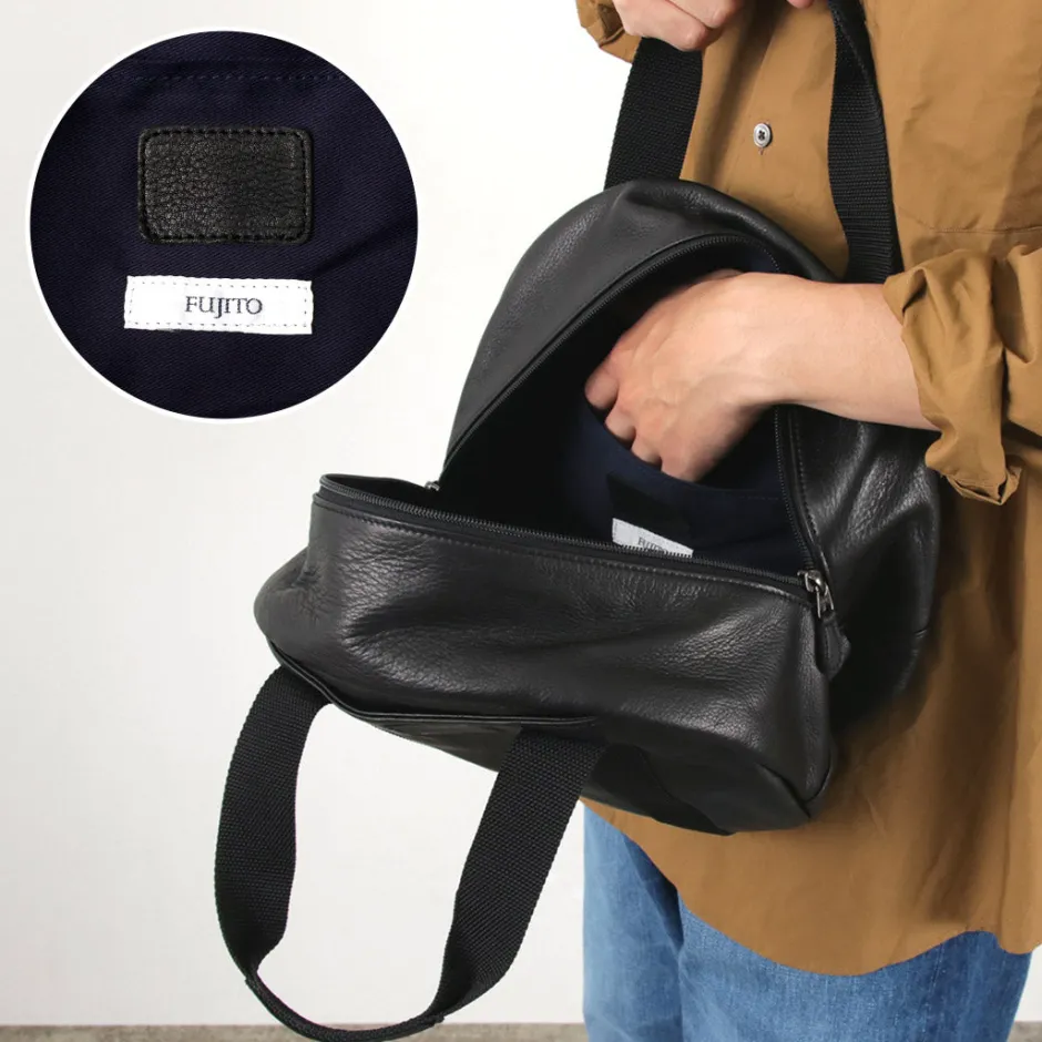 Tote Bags^FUJITO / Leather Helmet Bag black