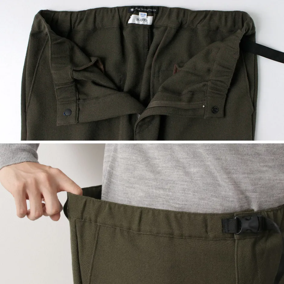 Trousers^FUJITO / N.O.UN Beltless Pants Wool Serge