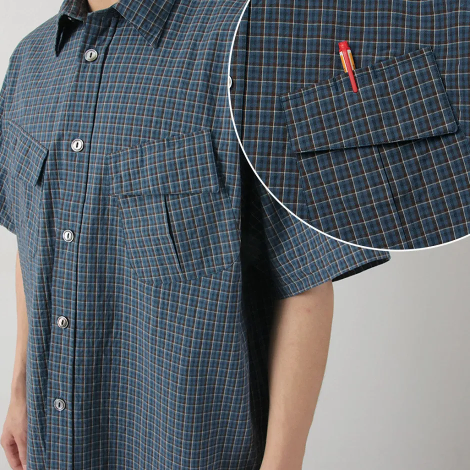 Shirts^FUJITO / Short Sleeve Fatigue Shirt navy