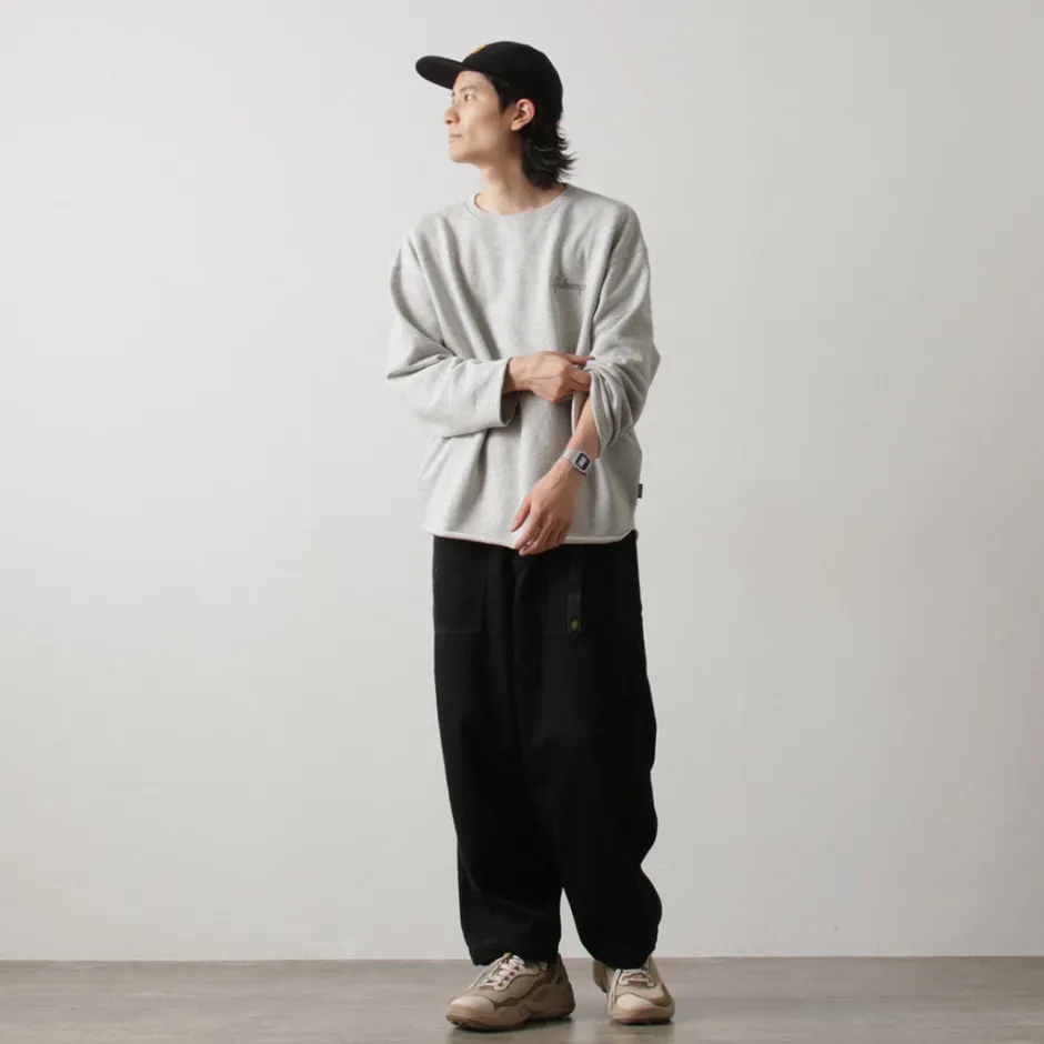 Sweatshirts^GOHEMP / Loose Round 7/10 Sleeve Light Ounce Sweat T-Shirt gray