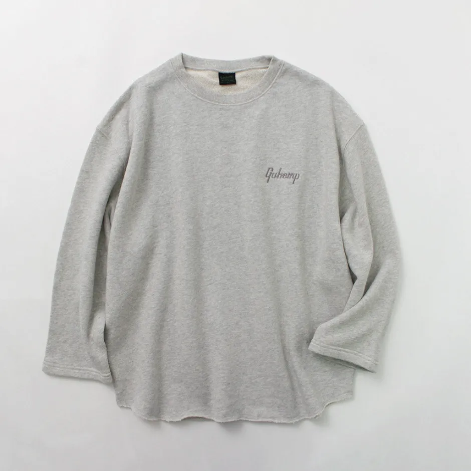 Sweatshirts^GOHEMP / Loose Round 7/10 Sleeve Light Ounce Sweat T-Shirt gray