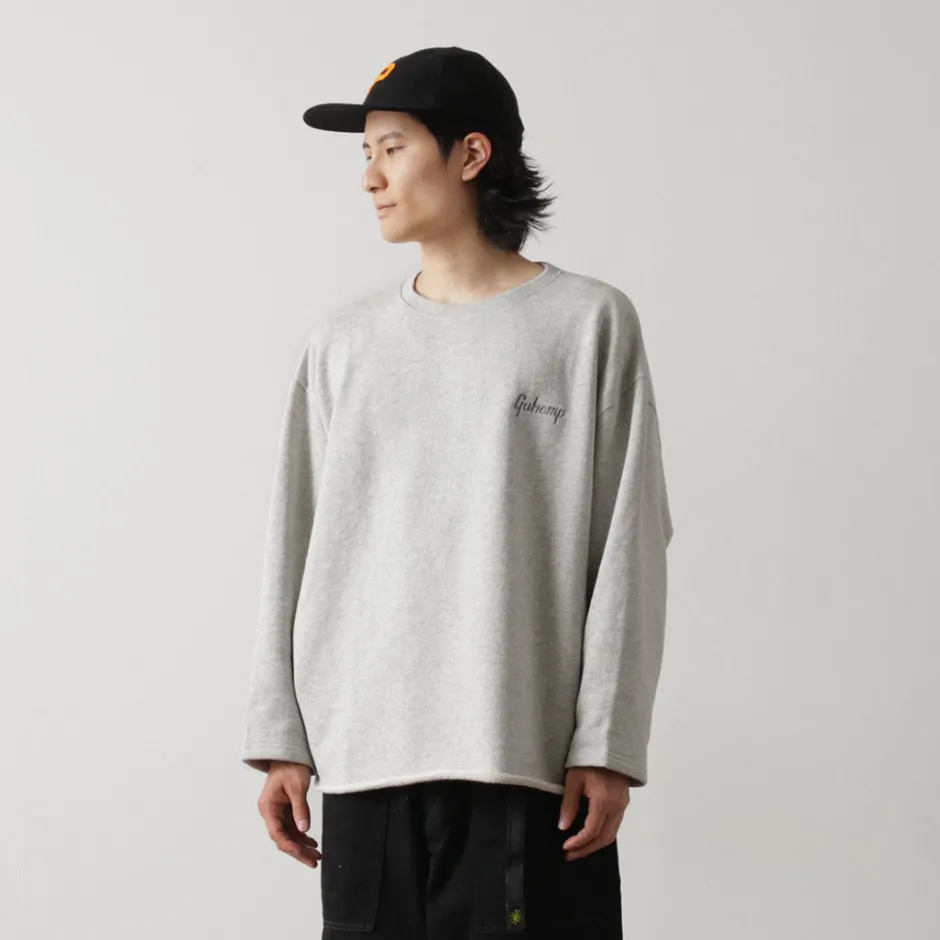 Sweatshirts^GOHEMP / Loose Round 7/10 Sleeve Light Ounce Sweat T-Shirt gray