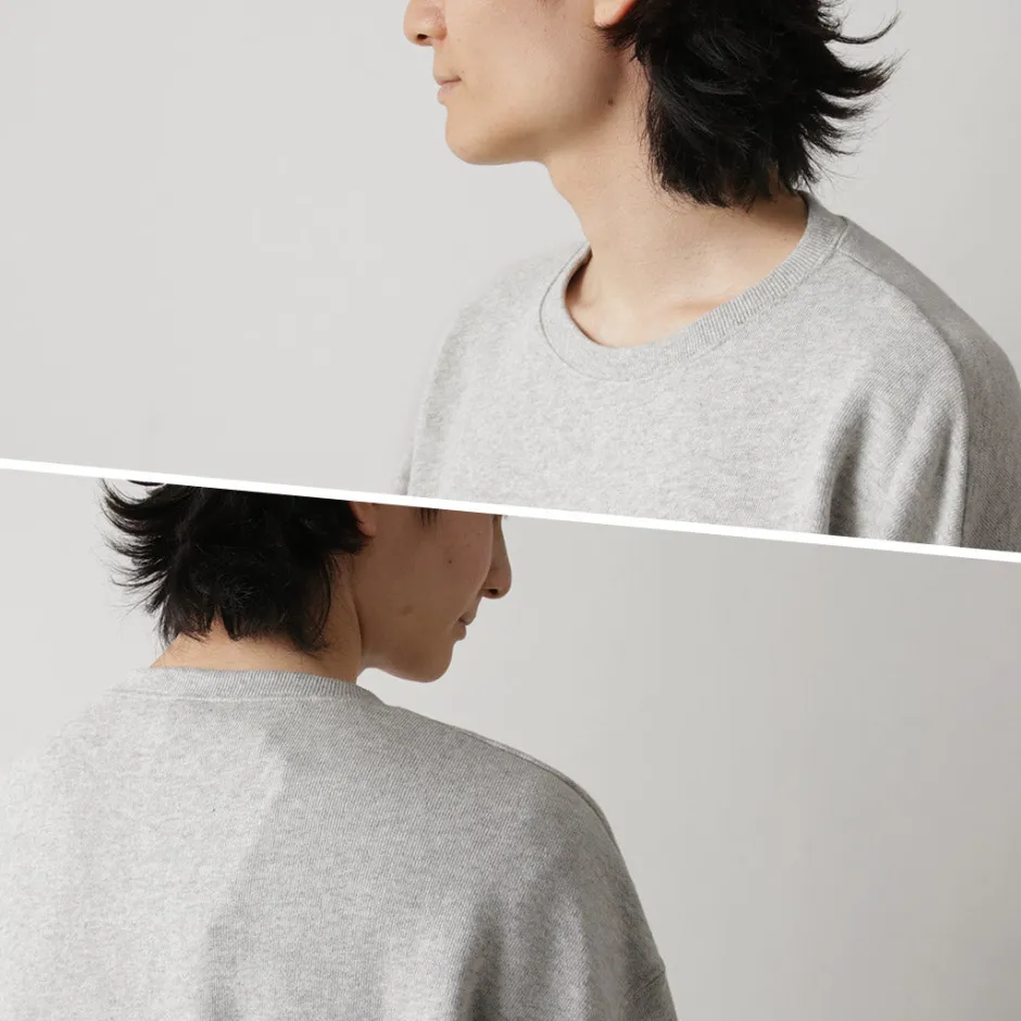 Sweatshirts^GOHEMP / Loose Round 7/10 Sleeve Light Ounce Sweat T-Shirt gray