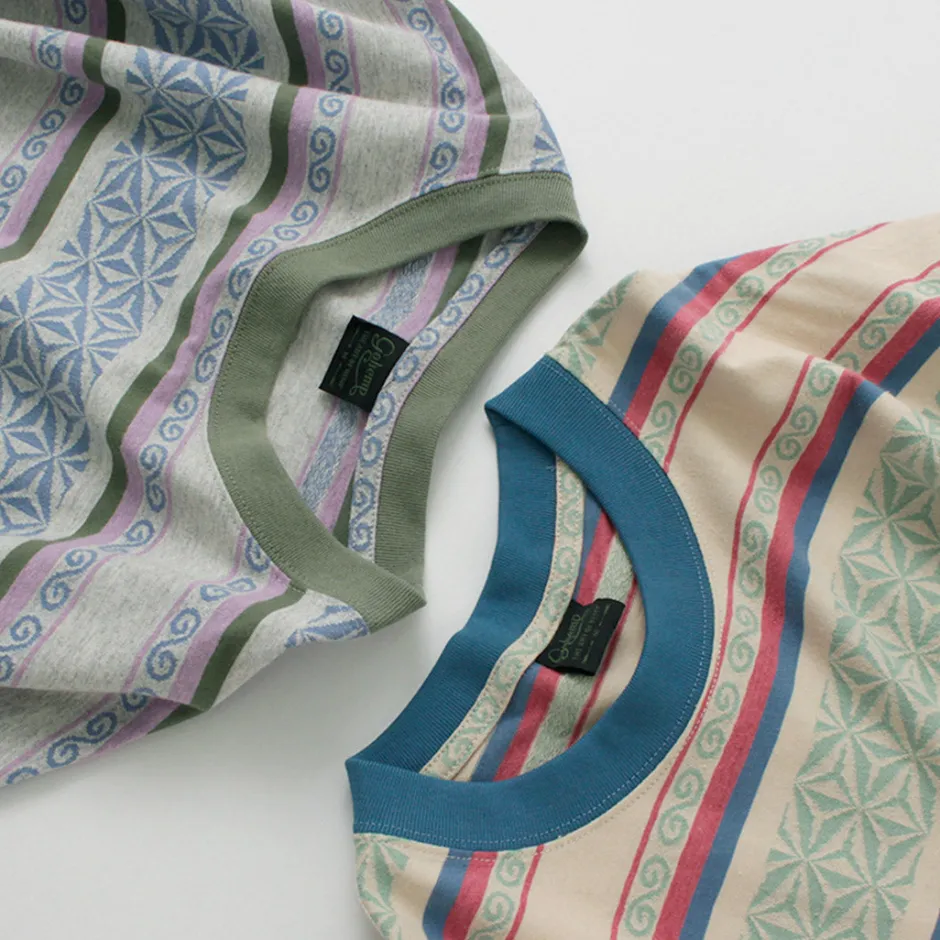 T-Shirts^GOHEMP / Wide Slit T-Shirt Hemp Leaf Jacquard
