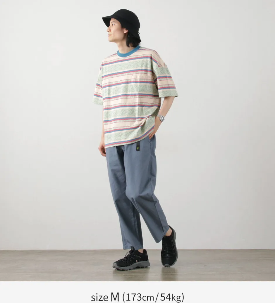 T-Shirts^GOHEMP / Wide Slit T-Shirt Hemp Leaf Jacquard