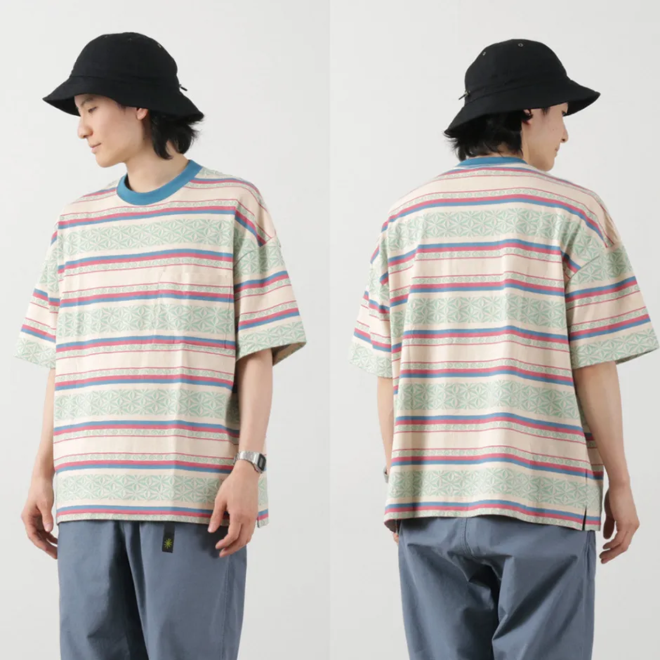 T-Shirts^GOHEMP / Wide Slit T-Shirt Hemp Leaf Jacquard