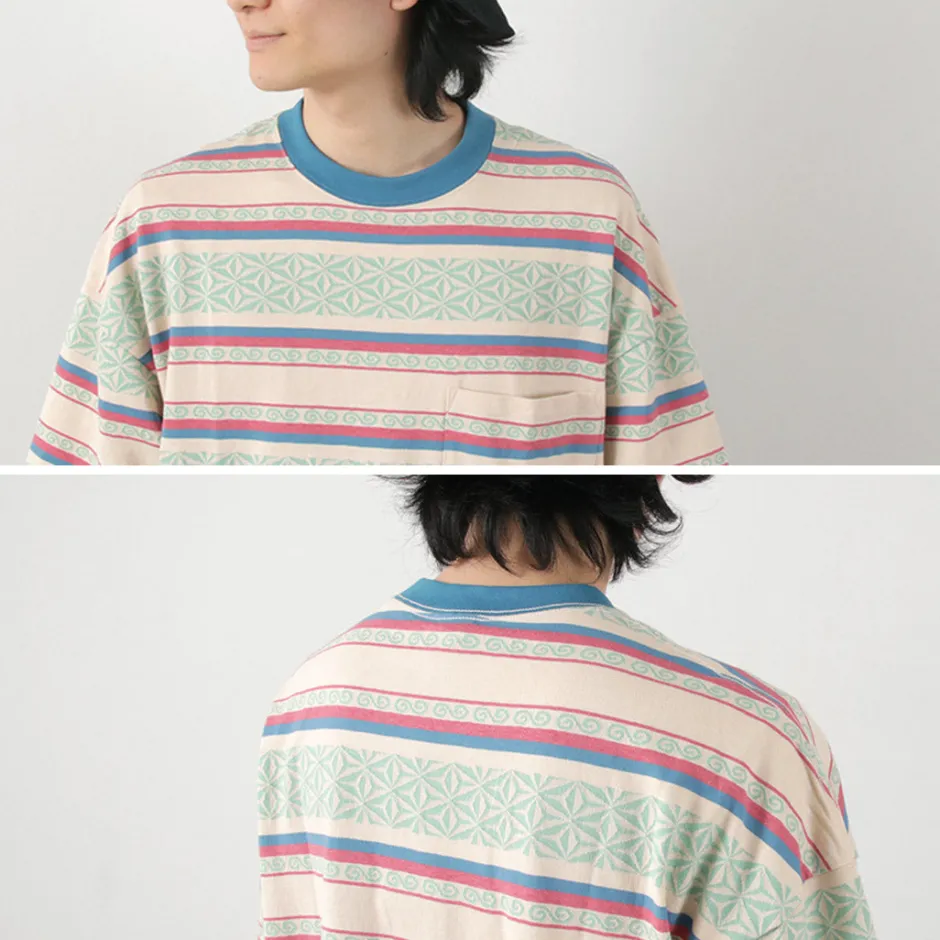 T-Shirts^GOHEMP / Wide Slit T-Shirt Hemp Leaf Jacquard
