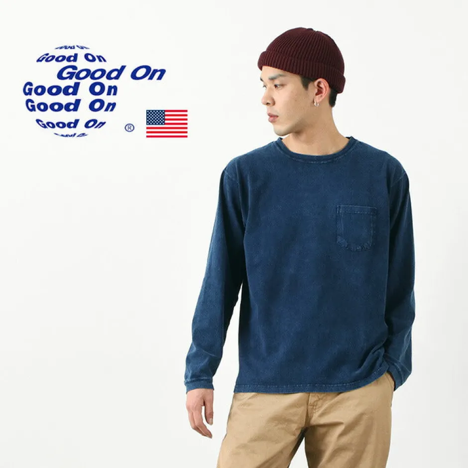 T-Shirts^GOOD ON / Long Sleeve Pocket Crew Tee / Shave indigo