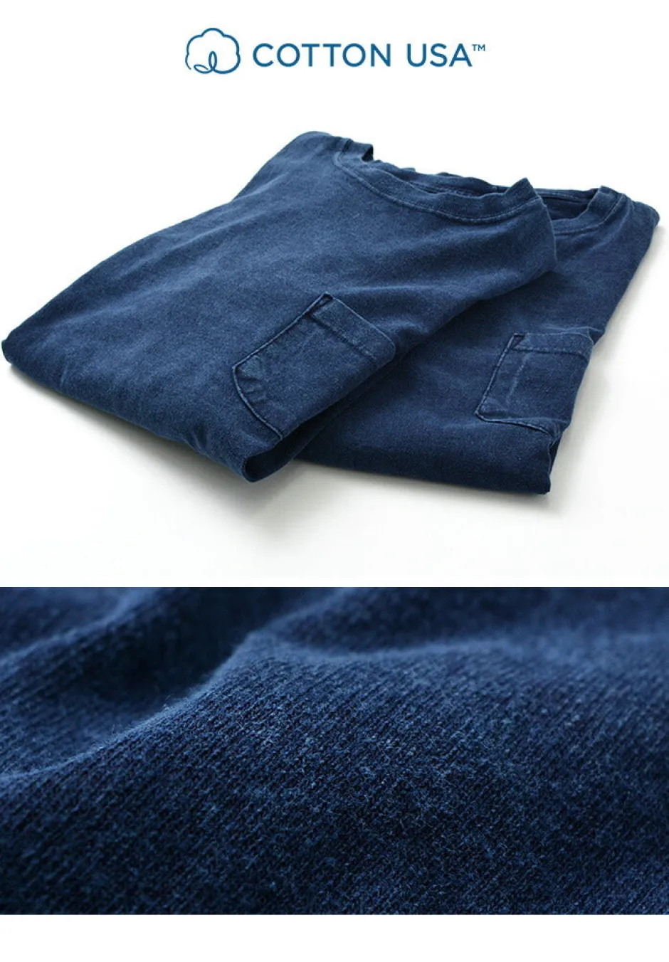 T-Shirts^GOOD ON / Long Sleeve Pocket Crew Tee / Shave indigo
