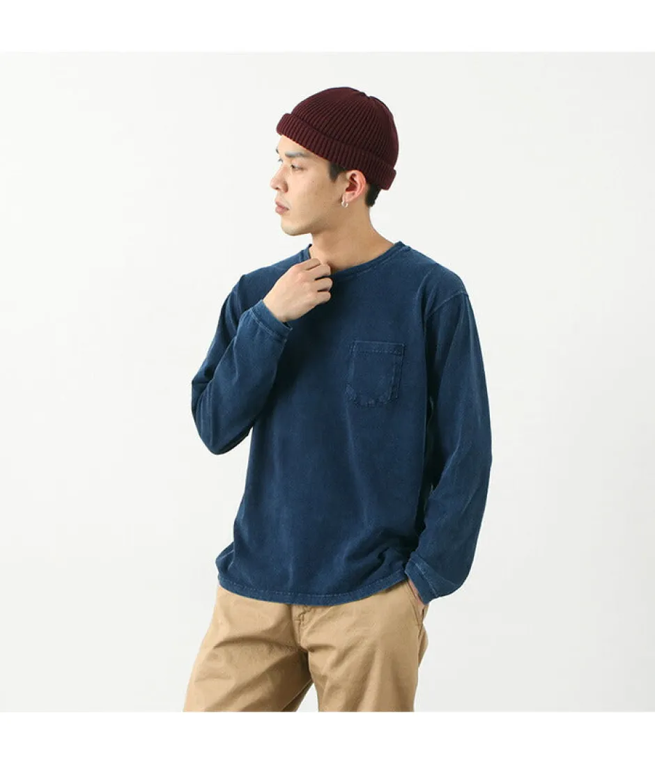 T-Shirts^GOOD ON / Long Sleeve Pocket Crew Tee / Shave indigo