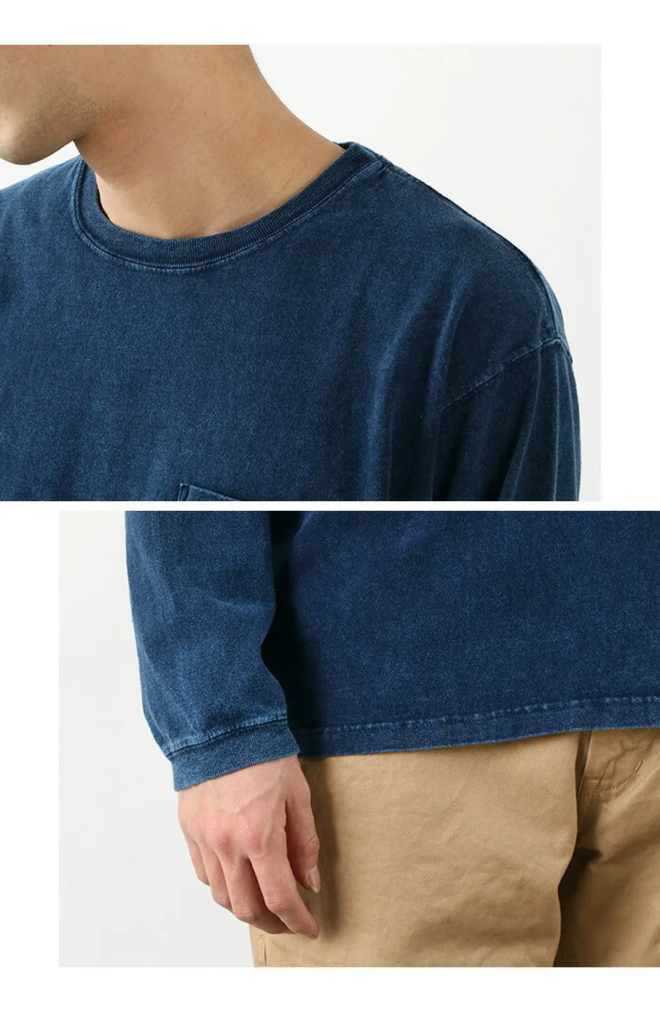 T-Shirts^GOOD ON / Long Sleeve Pocket Crew Tee / Shave indigo
