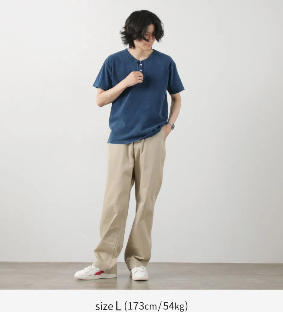 T-Shirts^GOOD ON / Short Sleeve Henley T-Shirt / Shave indigo