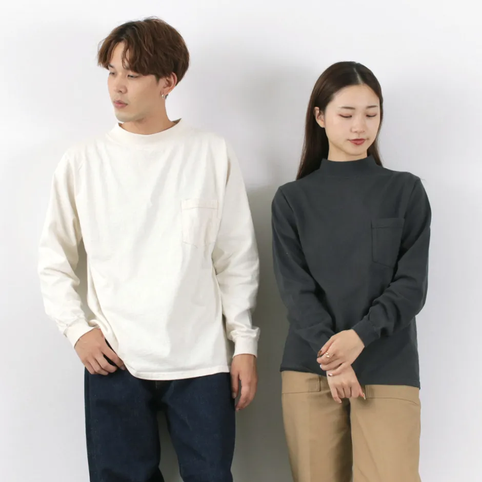 T-Shirts^GOODWEAR / Long Sleeve Mock Neck Pocket T-Shirt