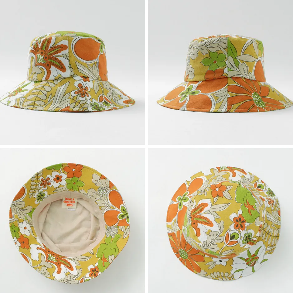 Hats^HAVE A GRATEFUL DAY / Bucket Hat orange