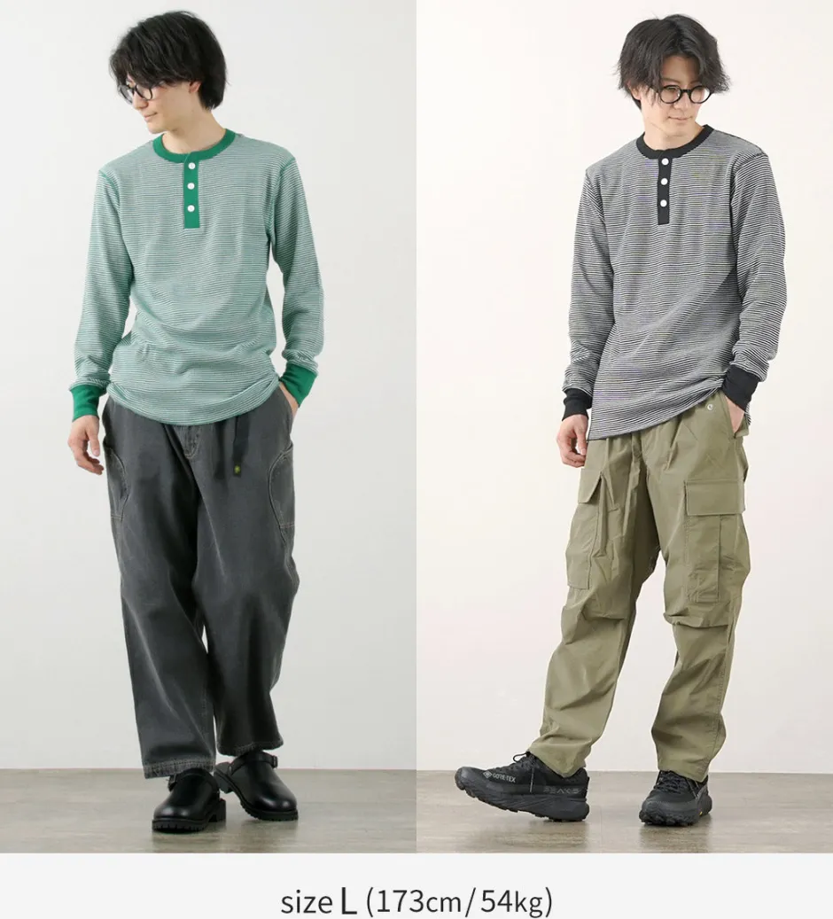 T-Shirts^HEALTHKNIT / Basic Waffle Henley Neck Long Sleeve