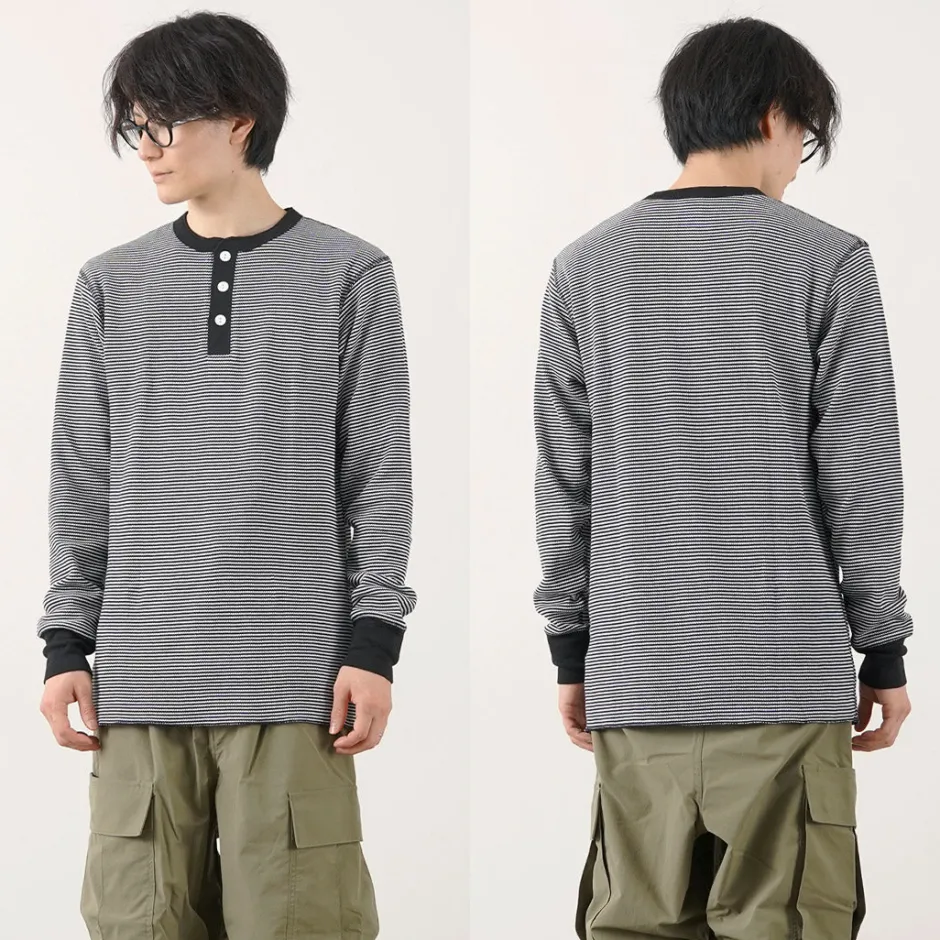 T-Shirts^HEALTHKNIT / Basic Waffle Henley Neck Long Sleeve