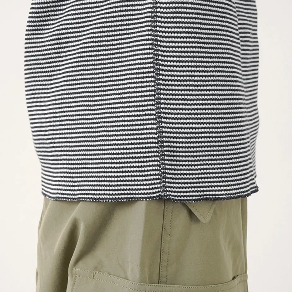 T-Shirts^HEALTHKNIT / Basic Waffle Henley Neck Long Sleeve