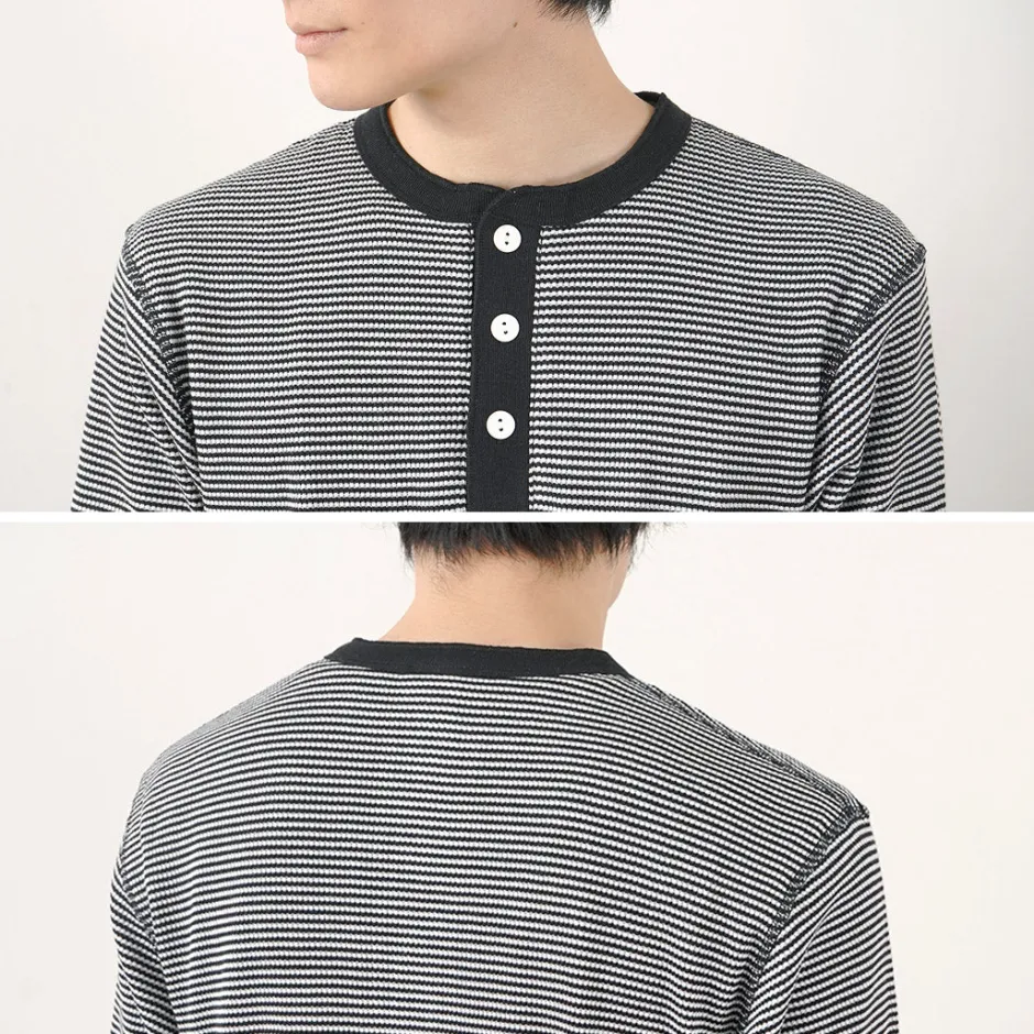 T-Shirts^HEALTHKNIT / Basic Waffle Henley Neck Long Sleeve
