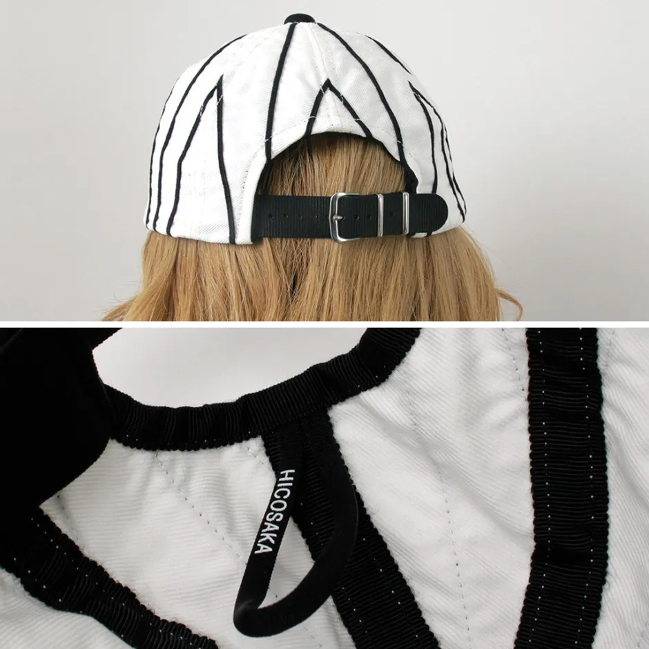 Hats^HICOSAKA / Striped 8 Panel Logo Cap