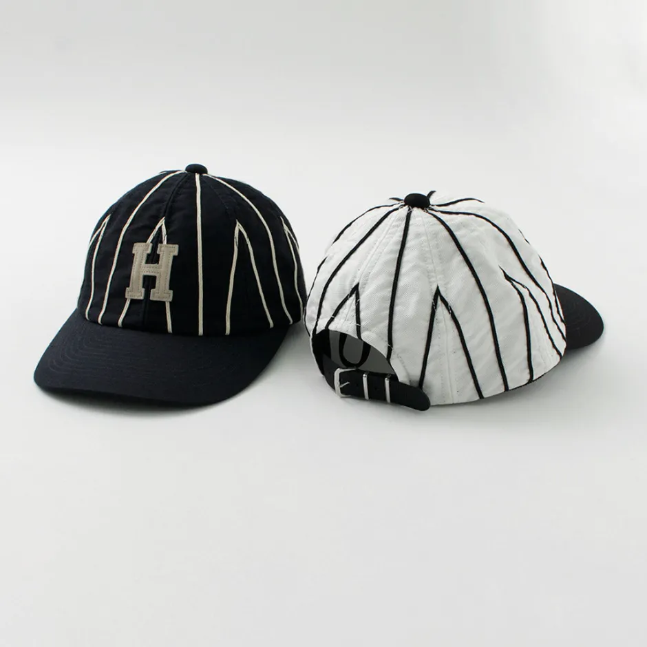 Hats^HICOSAKA / Striped 8 Panel Logo Cap