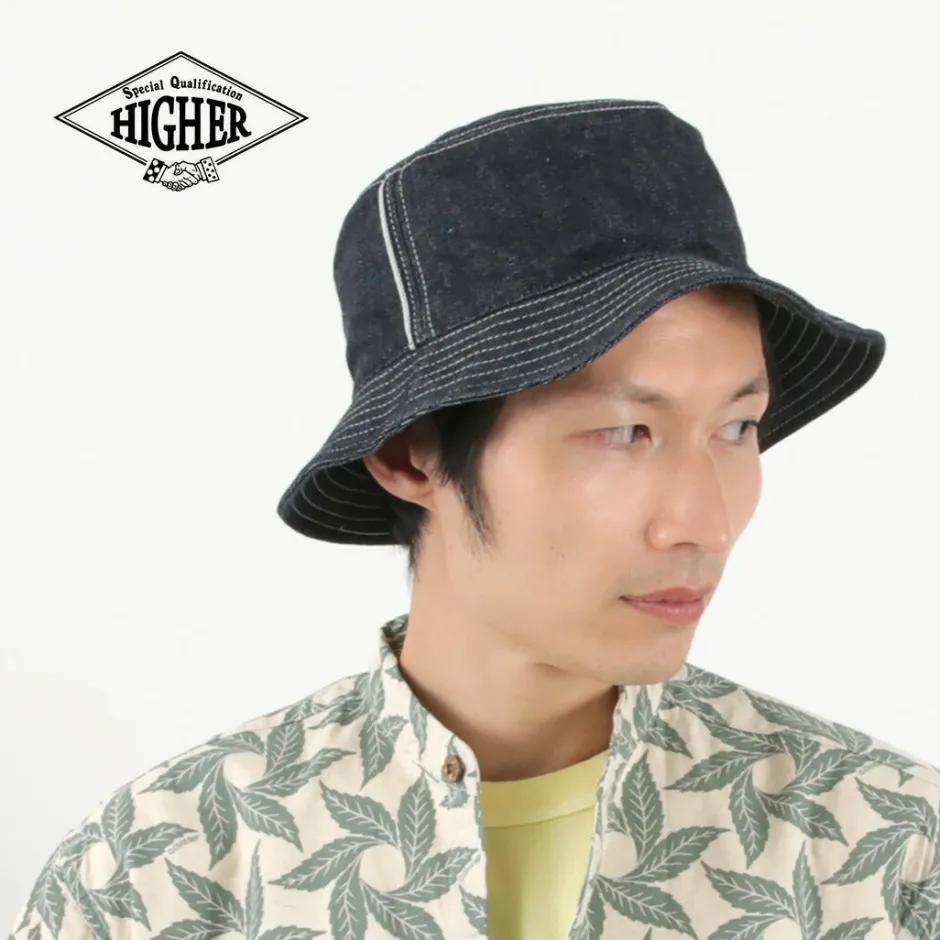 Hats^HIGHER / F191 Selvedge Bucket Hat denim