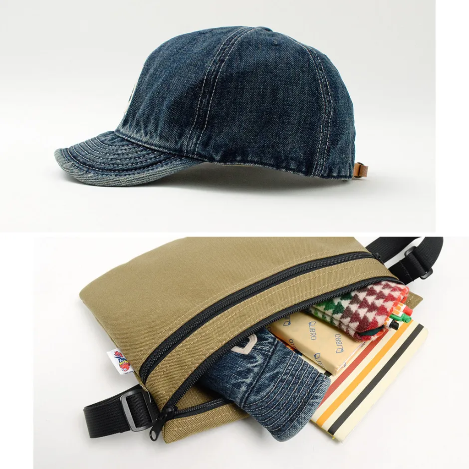 Hats^HIGHER / Selvage denim cap with initials badge