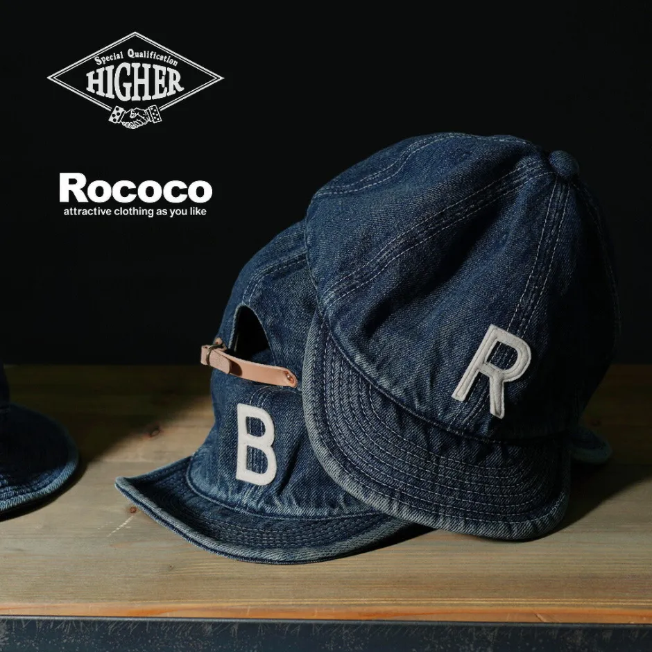 Hats^HIGHER / Selvage denim cap with initials badge
