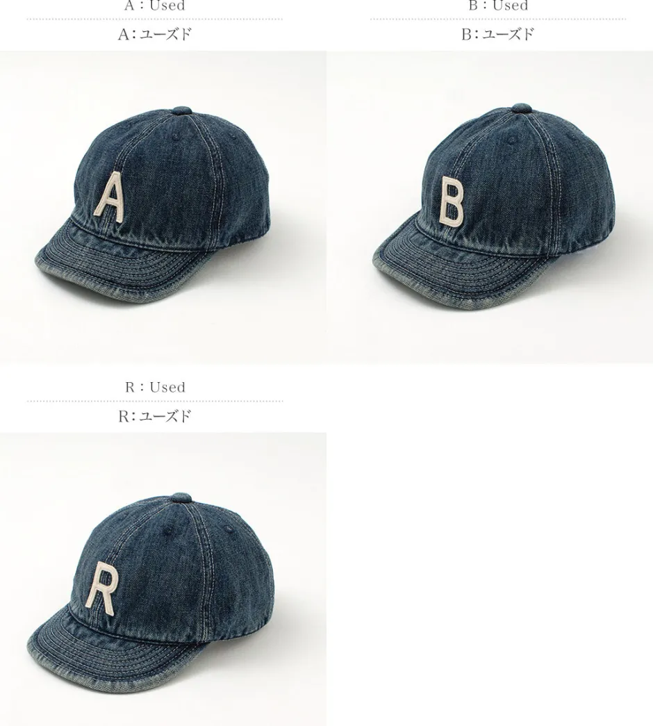 Hats^HIGHER / Selvage denim cap with initials badge
