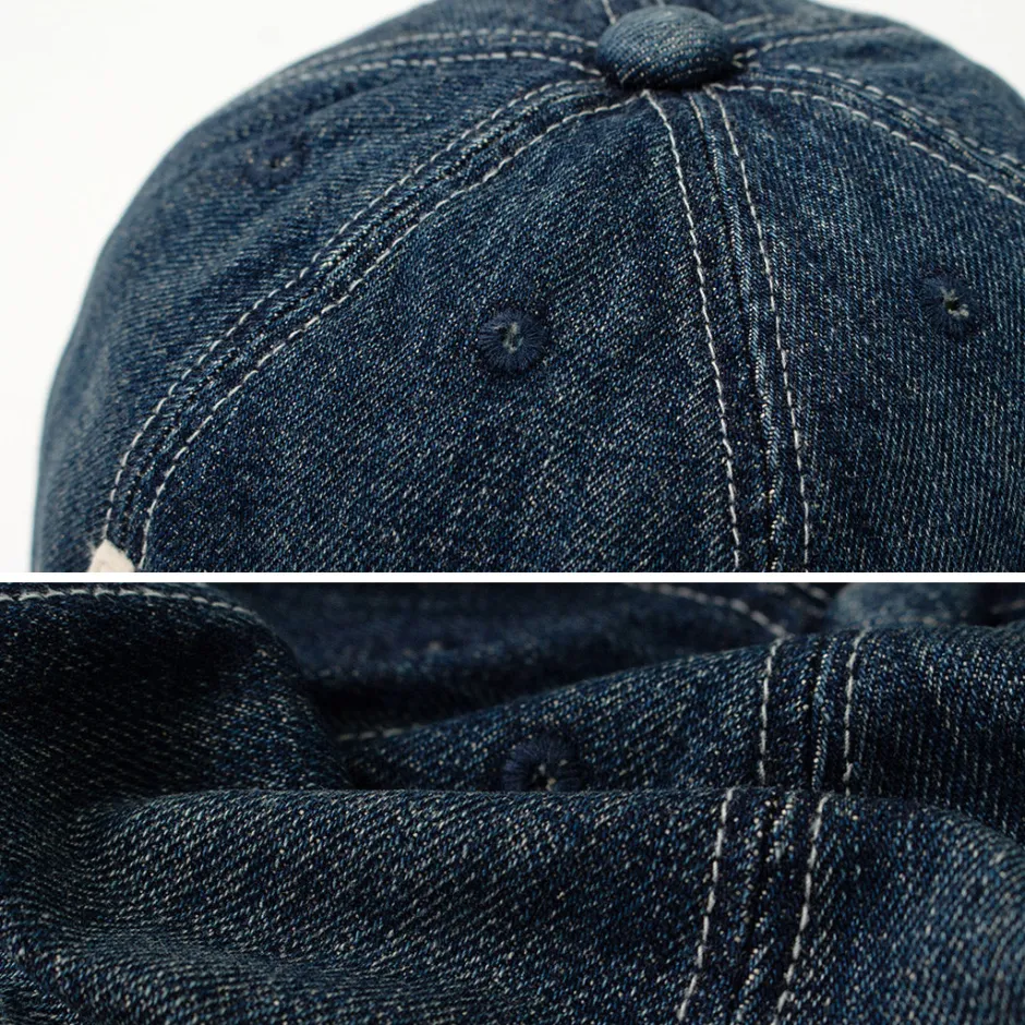 Hats^HIGHER / Selvage denim cap with initials badge