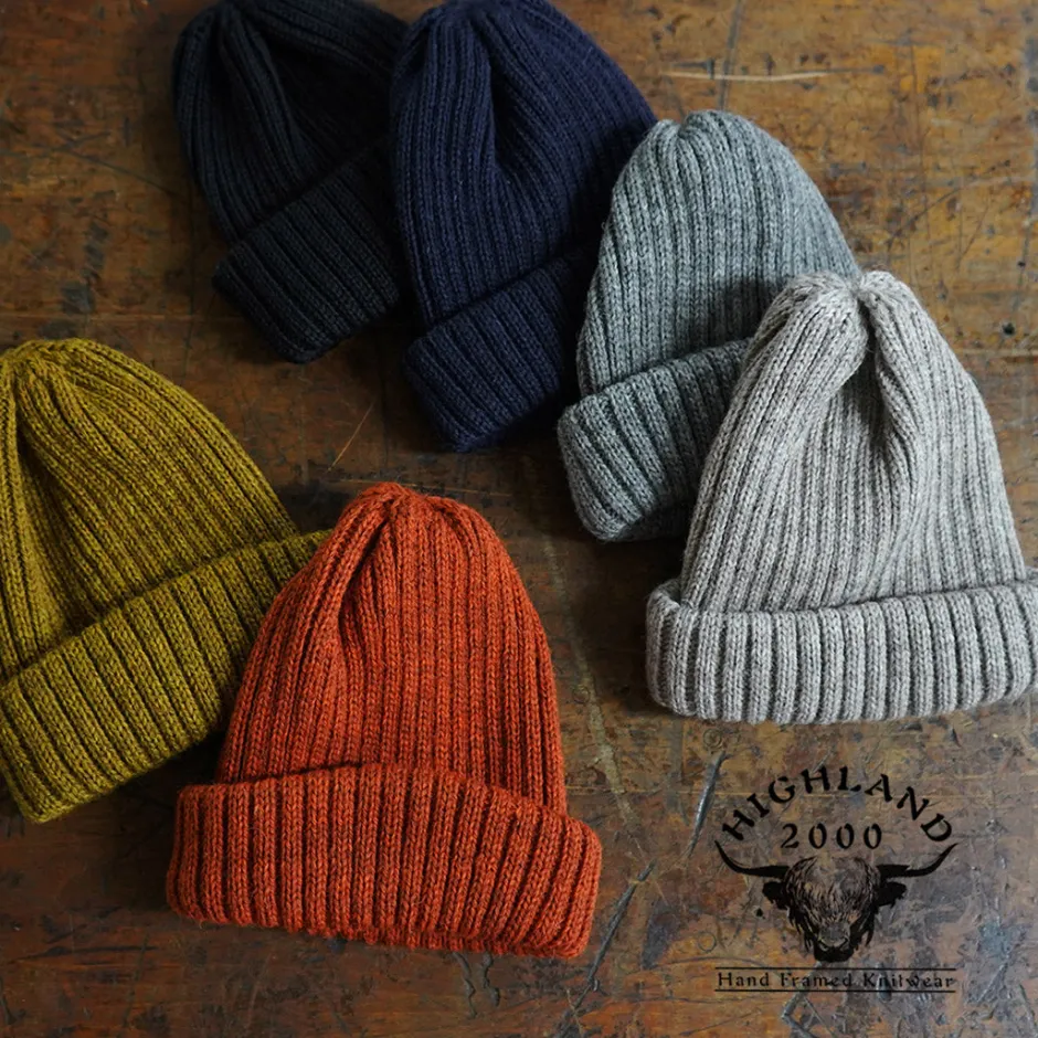 Hats^HIGHLAND 2000 / British Wool 2x1 Rib Bobby Cap