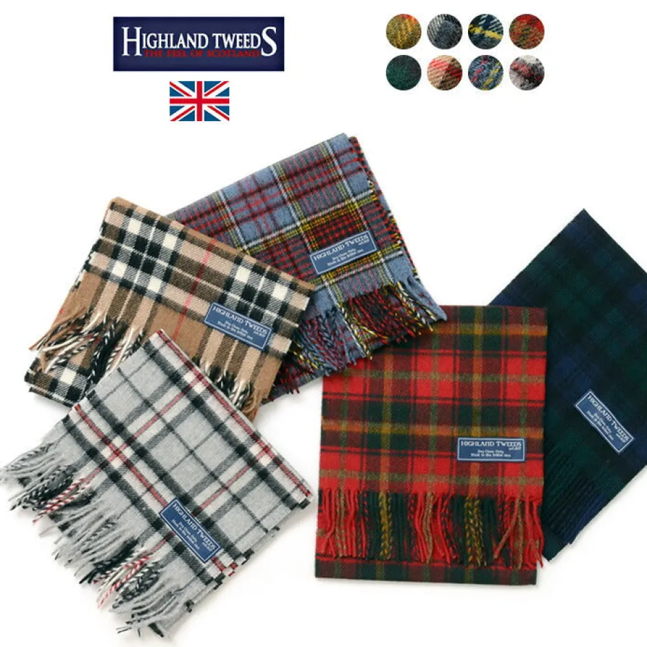 Scarfs^HIGHLAND TWEEDS / Lamb Wool Check Scarf