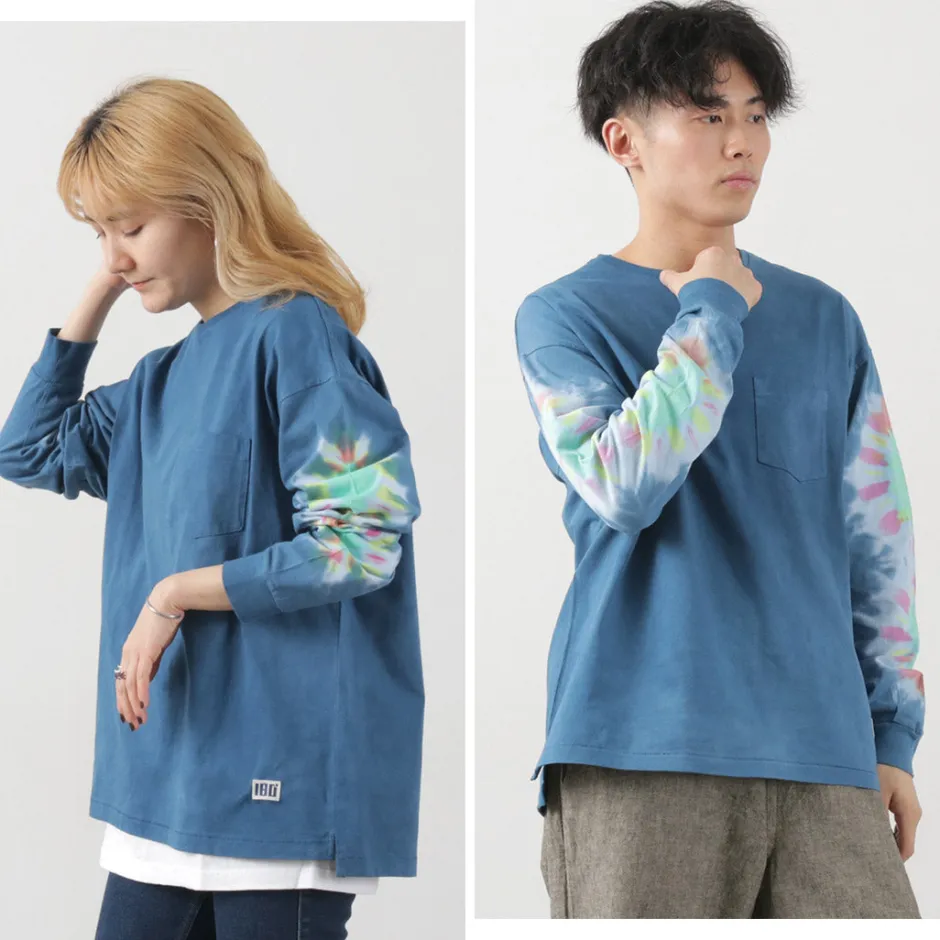T-Shirts^ILL ONE EIGHTY / Tie-Dye Long Sleeve T-Shirt navy