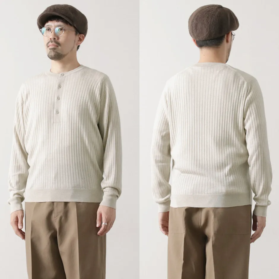 Knits^JOHN SMEDLEY / A4713 30G Henry Neck Ribbed Sweater