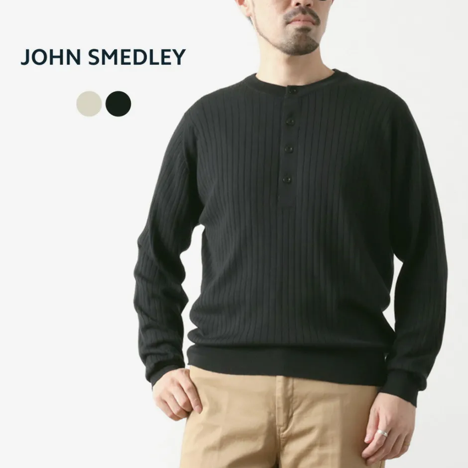 Knits^JOHN SMEDLEY / A4713 30G Henry Neck Ribbed Sweater