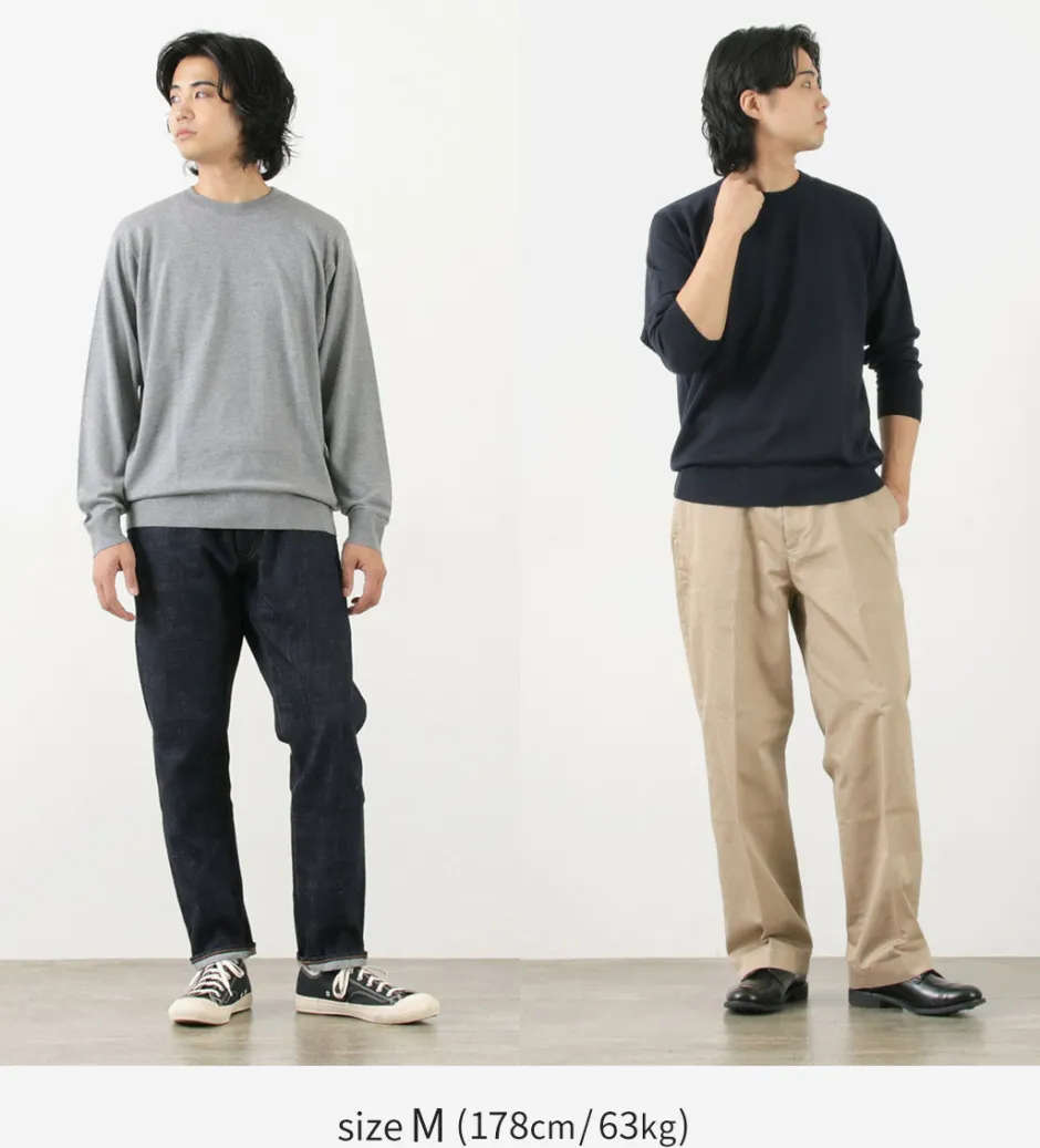Knits^JOHN SMEDLEY / Merino Wool 24 Gauge Crew Neck Knit