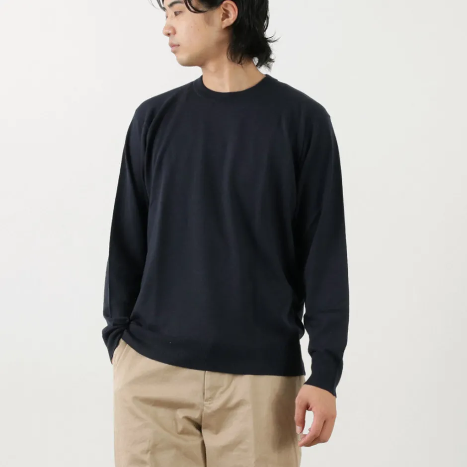 Knits^JOHN SMEDLEY / Merino Wool 24 Gauge Crew Neck Knit