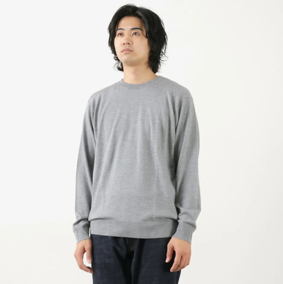 Knits^JOHN SMEDLEY / Merino Wool 24 Gauge Crew Neck Knit