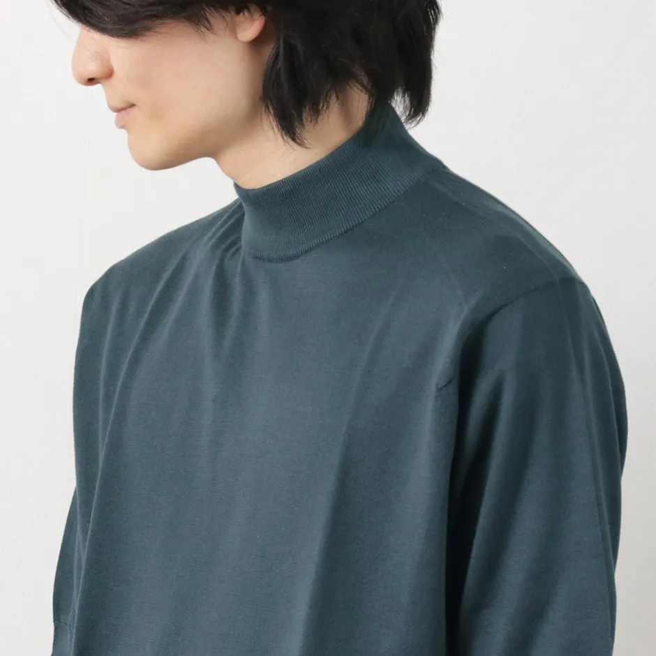T-Shirts^JOHN SMEDLEY / Sea Island Cotton 30 Gauge Mock Neck Knit