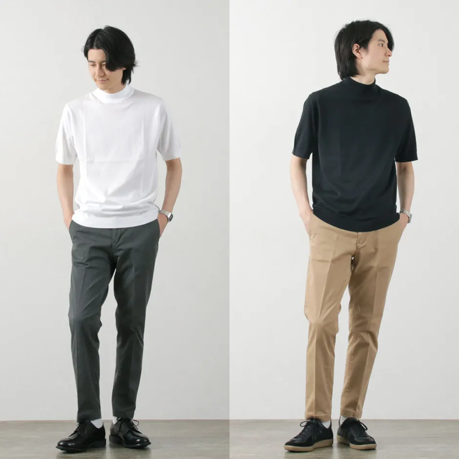 T-Shirts^JOHN SMEDLEY / Sea Island Cotton 30 Gauge Mock Neck Knit